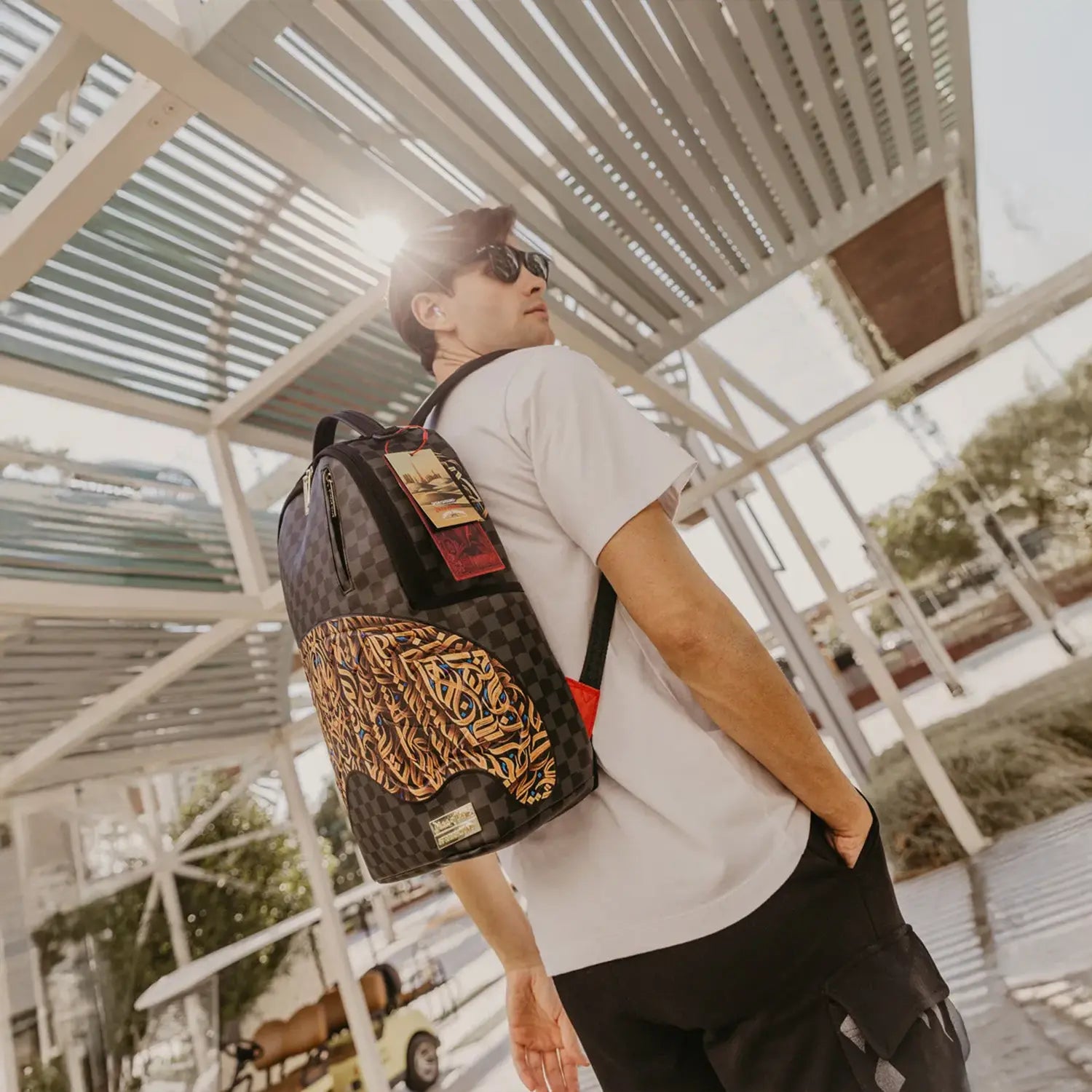 Diaa Allam Sharks In Paris Black Deluxe Backpack - Stylish Waterproof Travel Backpack for School, Work & Outdoor Adventures