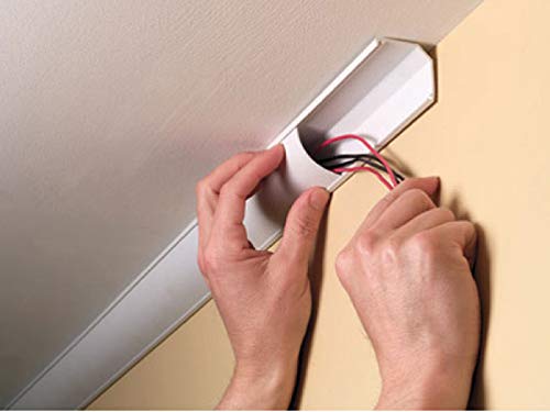 Electriduct Small Corner Duct Cable Raceway (1075 Series) - 5 Feet White PVC Wire Organizer - 10 Pack - Perfect for Home & Office Cable Management