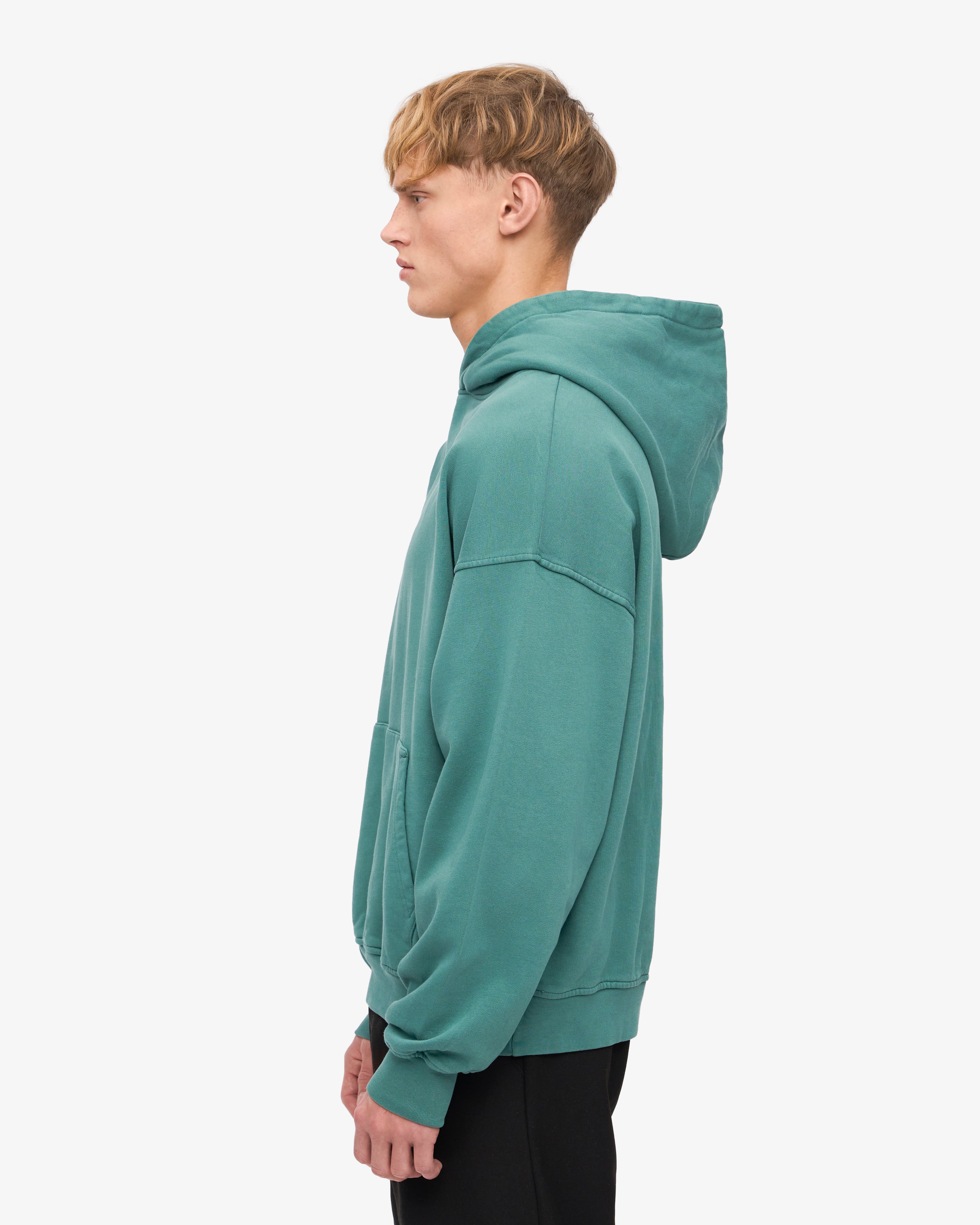 Organic Oversized Hoodie for Men & Women - Soft & Comfortable Pine Green Pullover Hoodie - Perfect for Casual Wear, Loungewear & Outdoor Activities
