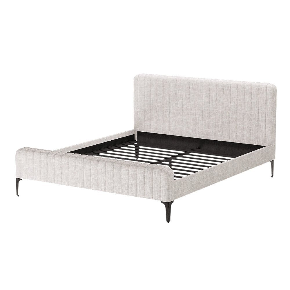 King Size Burleigh Bed Frame with Bonita Euro Top Mattress - Medium Firm Beige Bedroom Set for Ultimate Comfort & Support | Perfect for Master Bedrooms & Guest Rooms
