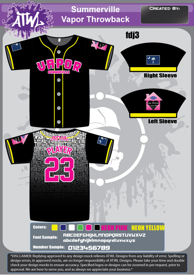 Summerville Vapor Full Dye Throwback Jerseys - Retro Basketball Uniforms for Men & Women - Perfect for Games, Sports Events & Fan Collections