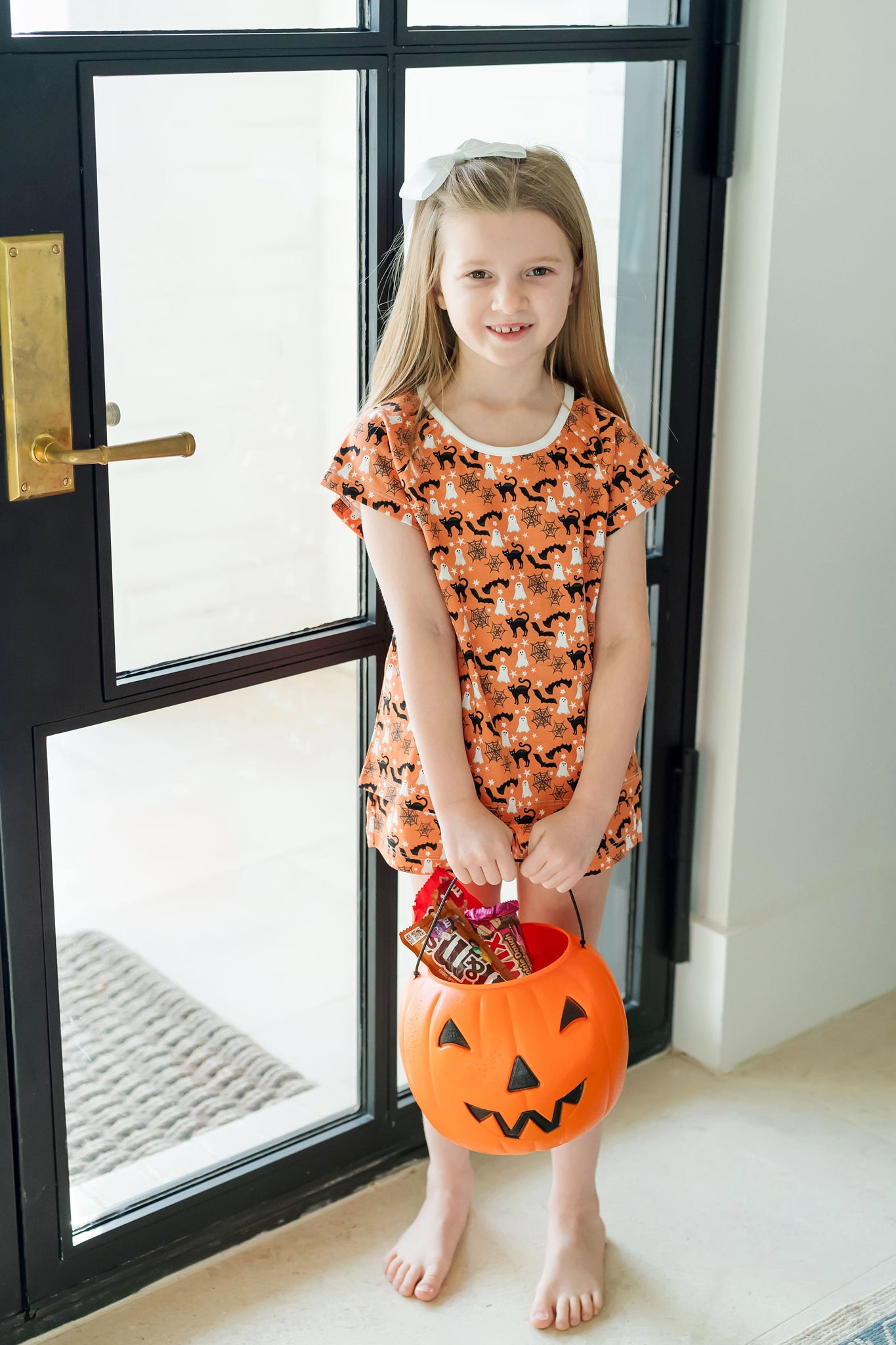 Emery Girls' Short Sleeve Top & Shorts Set - Cute Halloween Outfit for Toddlers - Perfect for Trick-or-Treating, Costume Parties & Photo Shoots