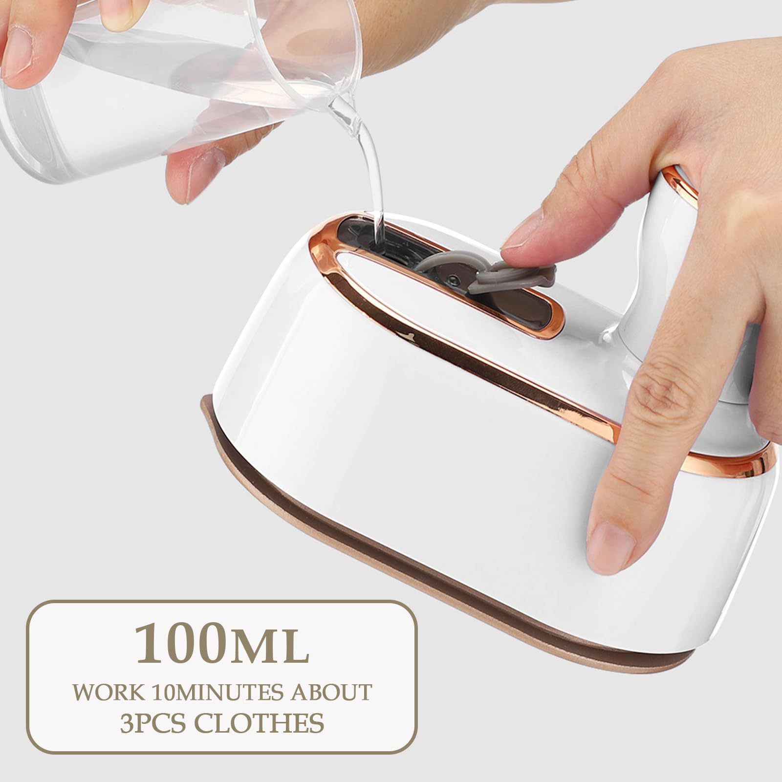 Portable Mini Travel Steamer for Clothes - 5-Second Quick Heat Handheld Garment Steamer, Compact Fabric Steam Iron for Home, Office & Travel Essentials - Perfect for Wrinkles Removal & Outfit Refresh (White)