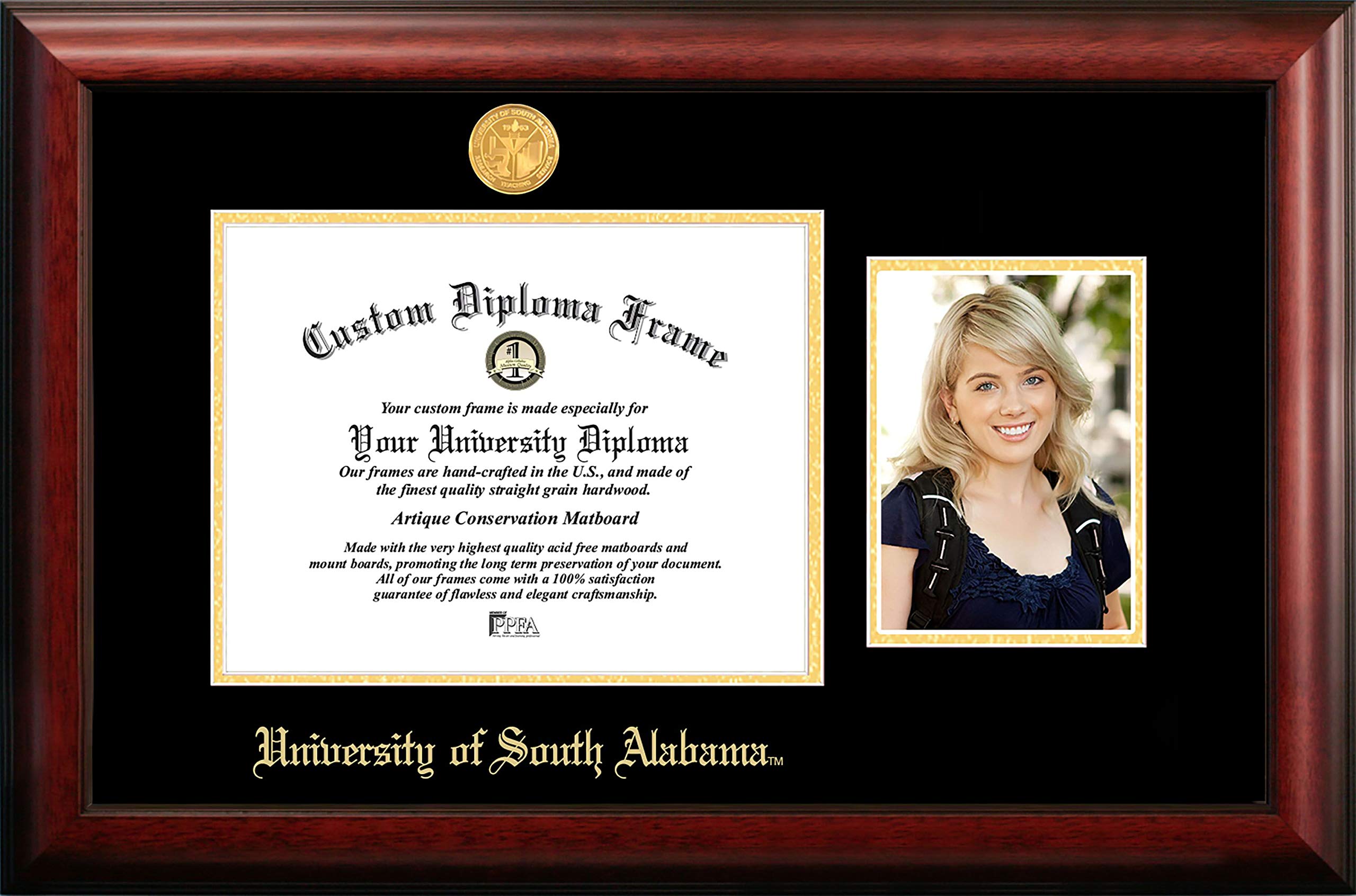 Patriot Frames Air Force Certificate Frame with Gold Medallion - 10 x 14 Inches Military Award Display - Perfect for Office, Home Decor & Military Memorabilia