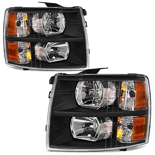 Fit 07-14 Silverado OE-Black/Amber/Clear