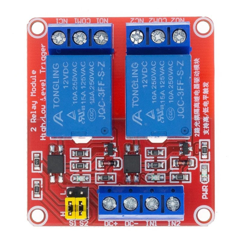 12V 2 Channel Relay Module for Arduino, Raspberry Pi - Control Lights, Motors & Home Automation Projects