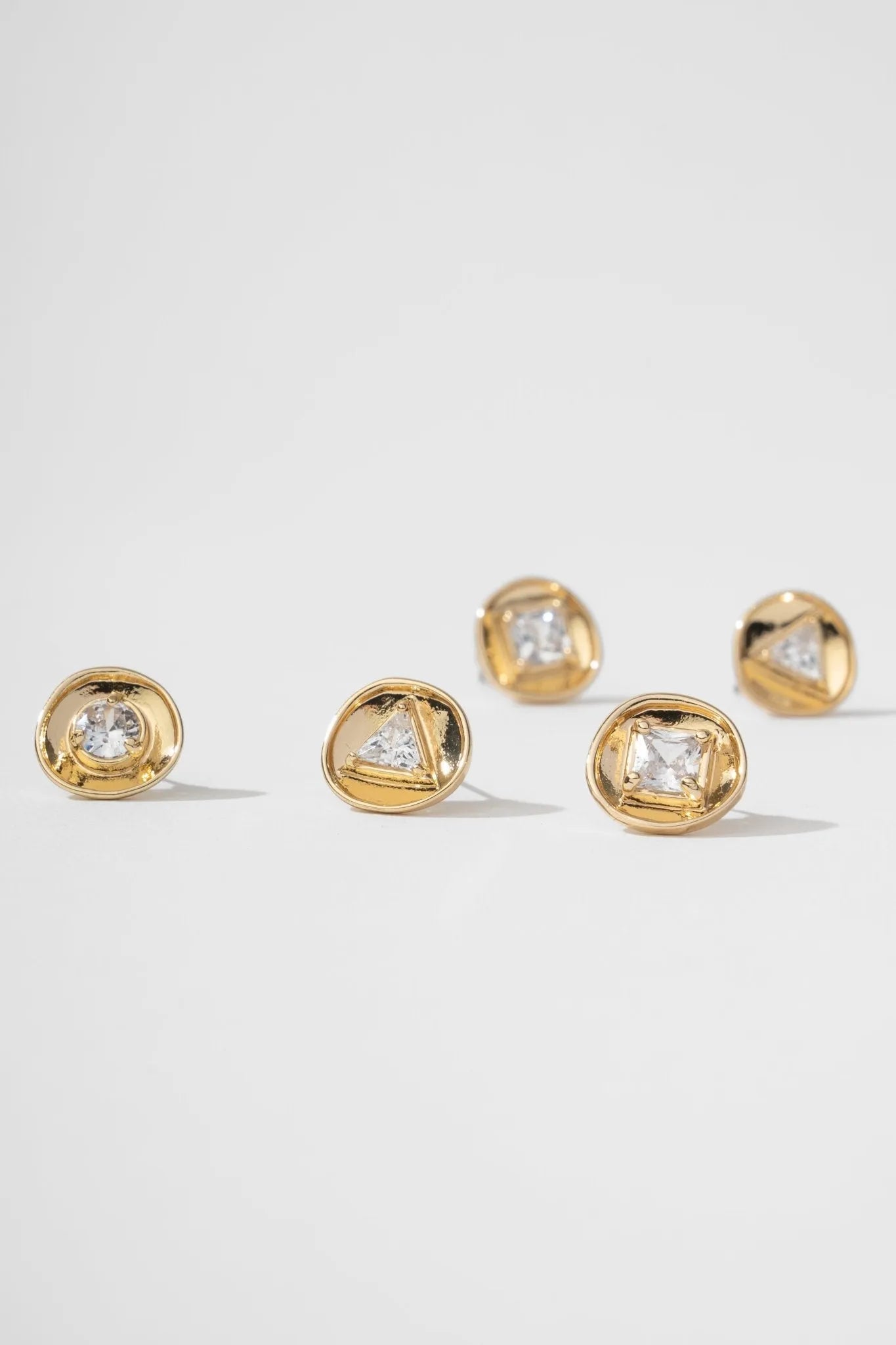 14K Gold Small Stud Earrings Set - Minimalist Tiny Hoop Earrings for Women - Perfect for Everyday Wear, Work & Special Occasions
