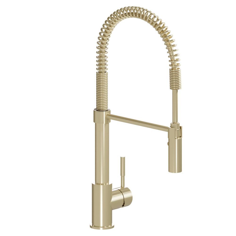 ZLINE Sierra Pull Down Spring Single Handle Kitchen Faucet in Champagne Bronze - High Arc Spout, Durable Stainless Steel, Easy Installation for Modern Kitchens (Perfect for Cooking, Washing Dishes & Filling Pots)