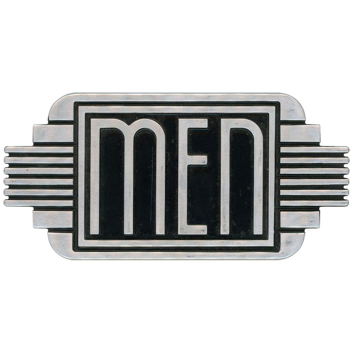 Men's Restroom Door Decal - 10x5 Inch Peel and Stick Bathroom Sign - Funny Toilet Decor for Home, Office or Business - Easy to Apply & Remove