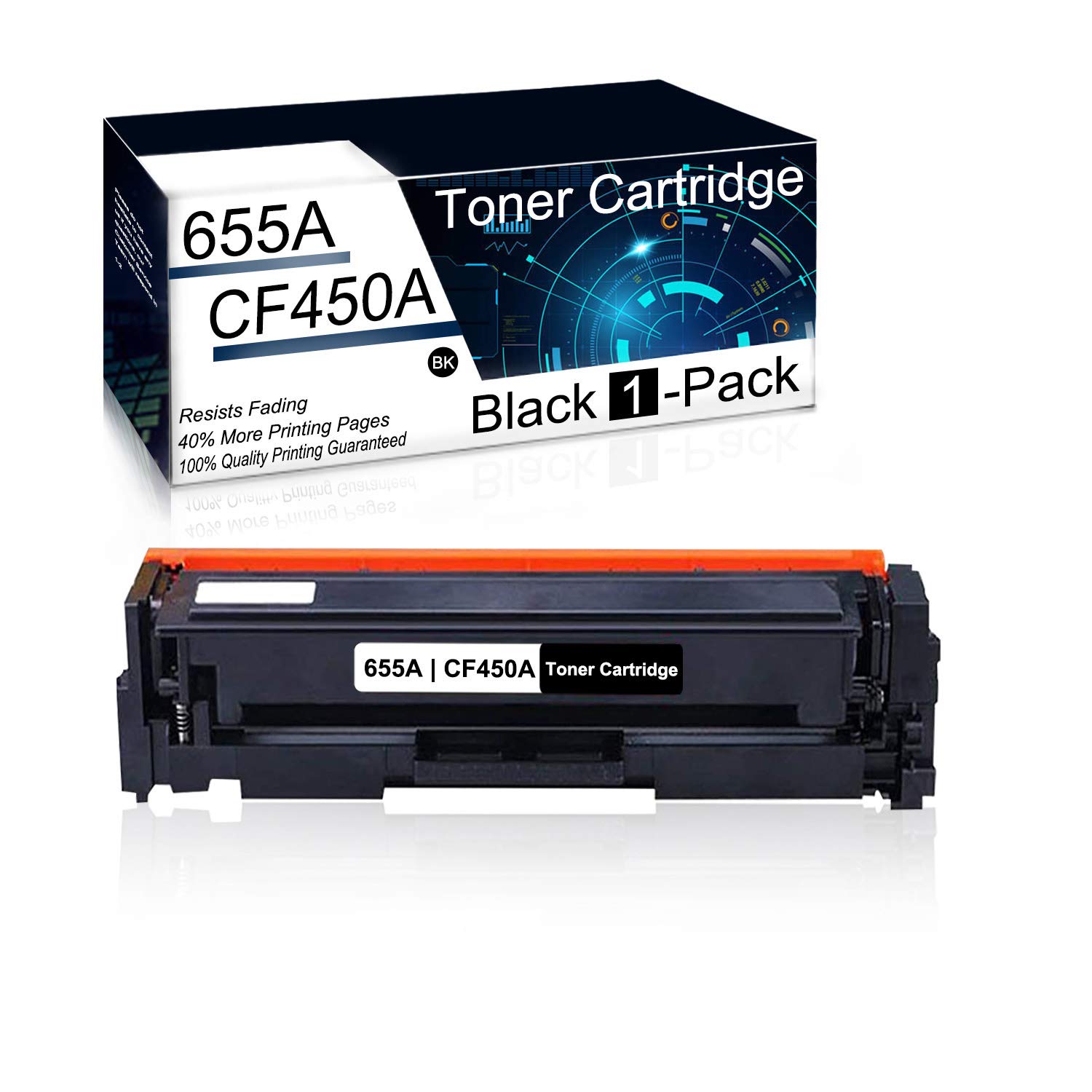 Compatible 655A | CF450A Black Toner Cartridge for HP Color LaserJet Enterprise M652n M652dn M653dn M653x M653dh MFP M681dh MFP M681f Flow MFP M682z - Office & Home Printing Solutions