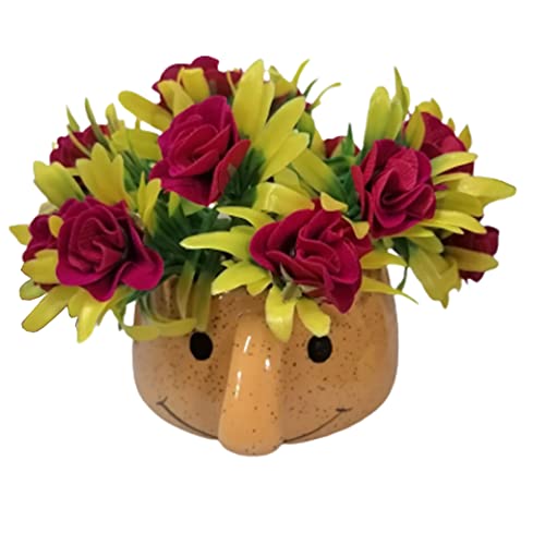Cup Planter (Orange) W/ Artificial Flower-01