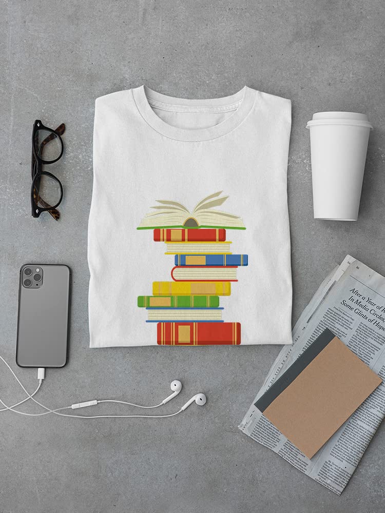 Open Books Graphic T-Shirt for Men - Casual Cotton Tee for Reading, Book Lovers & Everyday Wear