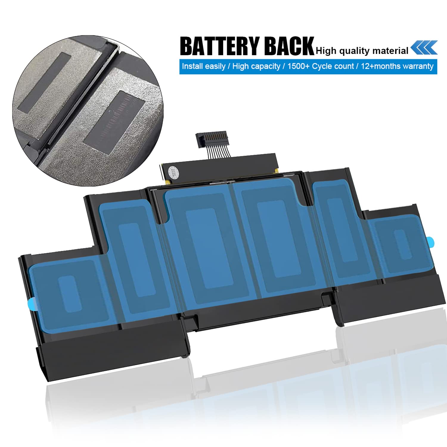 High Capacity 8440mAh A1398 MacBook Pro Battery Replacement for 15-inch Retina Models (Late 2013, Mid 2014, Early 2015) - Compatible with A1494 & A1618 - Perfect for Work, Travel & Long-Lasting Performance