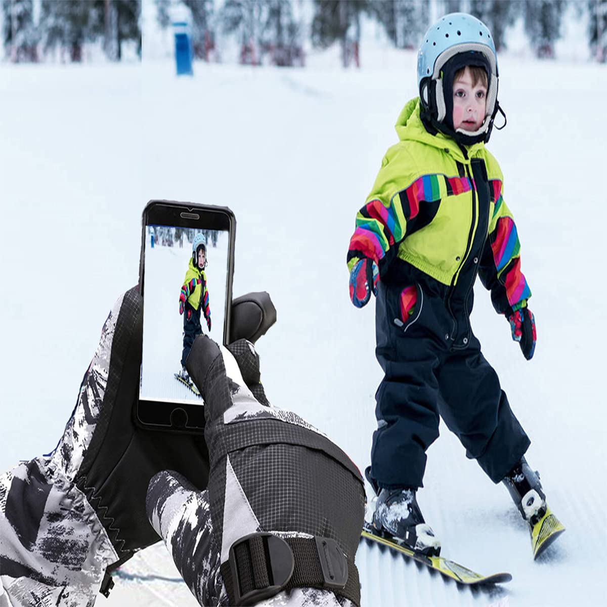 ZEAUBiM Kids Winter Waterproof Ski Gloves - Warm Touchscreen Snowboard Gloves for Boys & Girls | Perfect for Skiing, Snowboarding & Outdoor Winter Activities