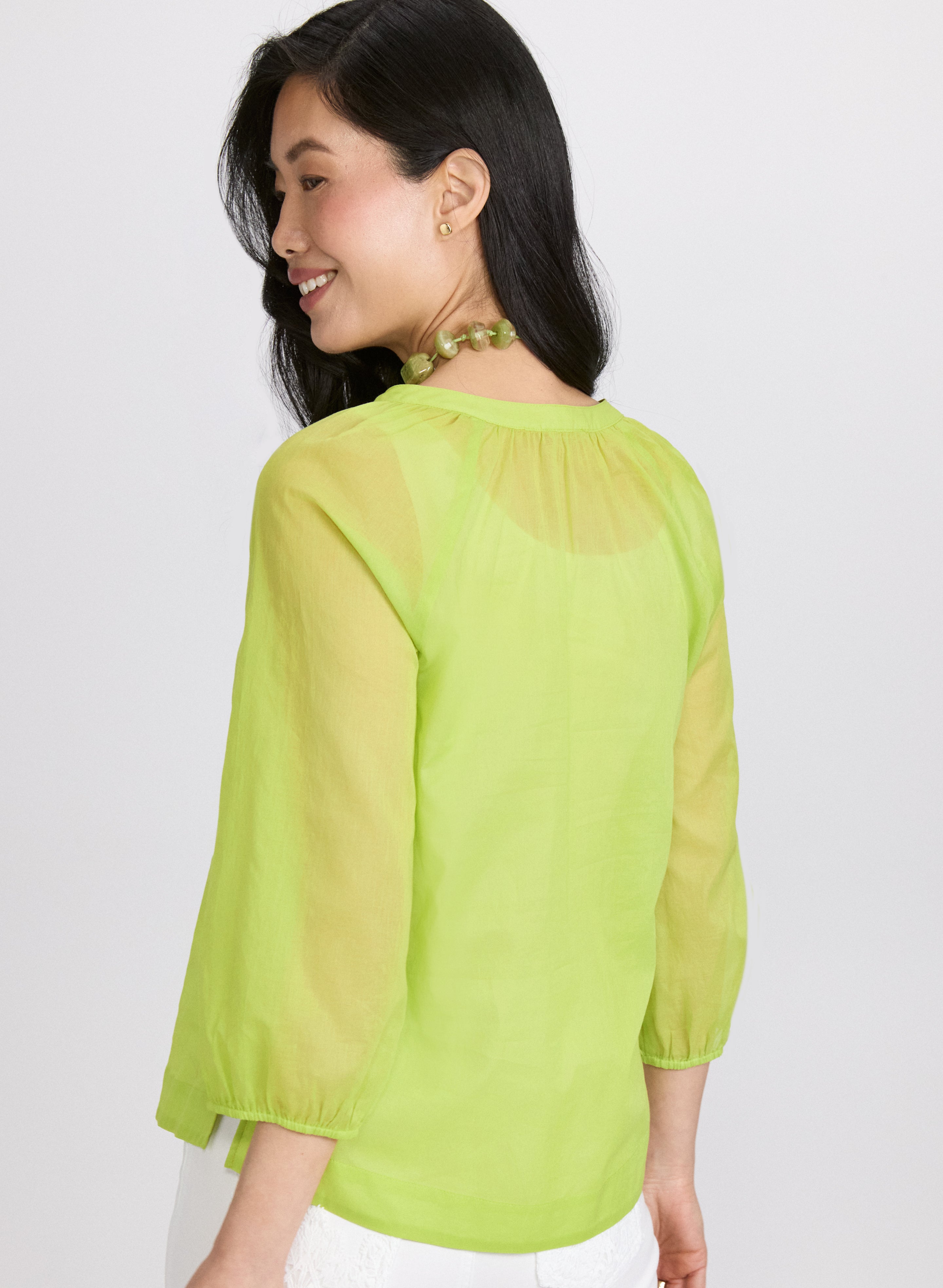 Stylish Cotton Split Neck Blouse for Women - Comfortable & Breathable Summer Top - Perfect for Office, Casual Outings & Date Nights