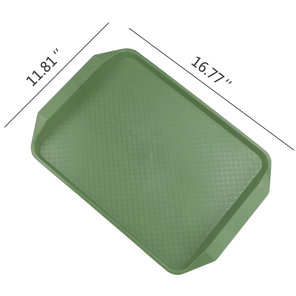 Idotry Plastic Fast Food Serving Trays, 4-Pack - Durable & Reusable Restaurant Trays for Cafeteria, Party, Picnic & Food Service - BPA-Free & Dishwasher Safe