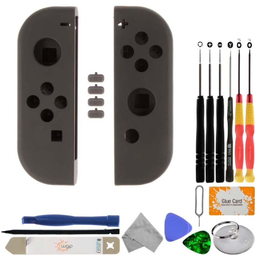 Nintendo Switch Controller Shell Housing Set - Gray Replacement Cover with Screwdriver Tool Kit for DIY Repair & Customization | Perfect for Joy-Con Modding & Gaming Accessories