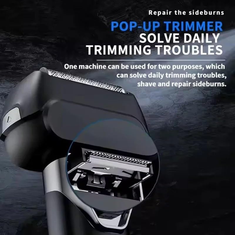 Men's Electric Razor - Rechargeable Cordless Shaver with Washable & Removable Blades for Smooth Shaving - Perfect for Travel, Home & Gym Use