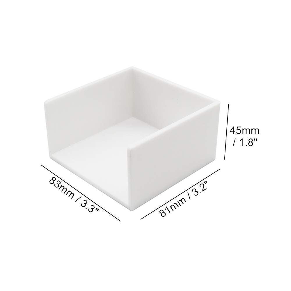 White Memo Holder 3x3 - Sticky Notes Organizer Cube for Desk, Office & Home - Perfect for Notes, Reminders & Office Organization (White)