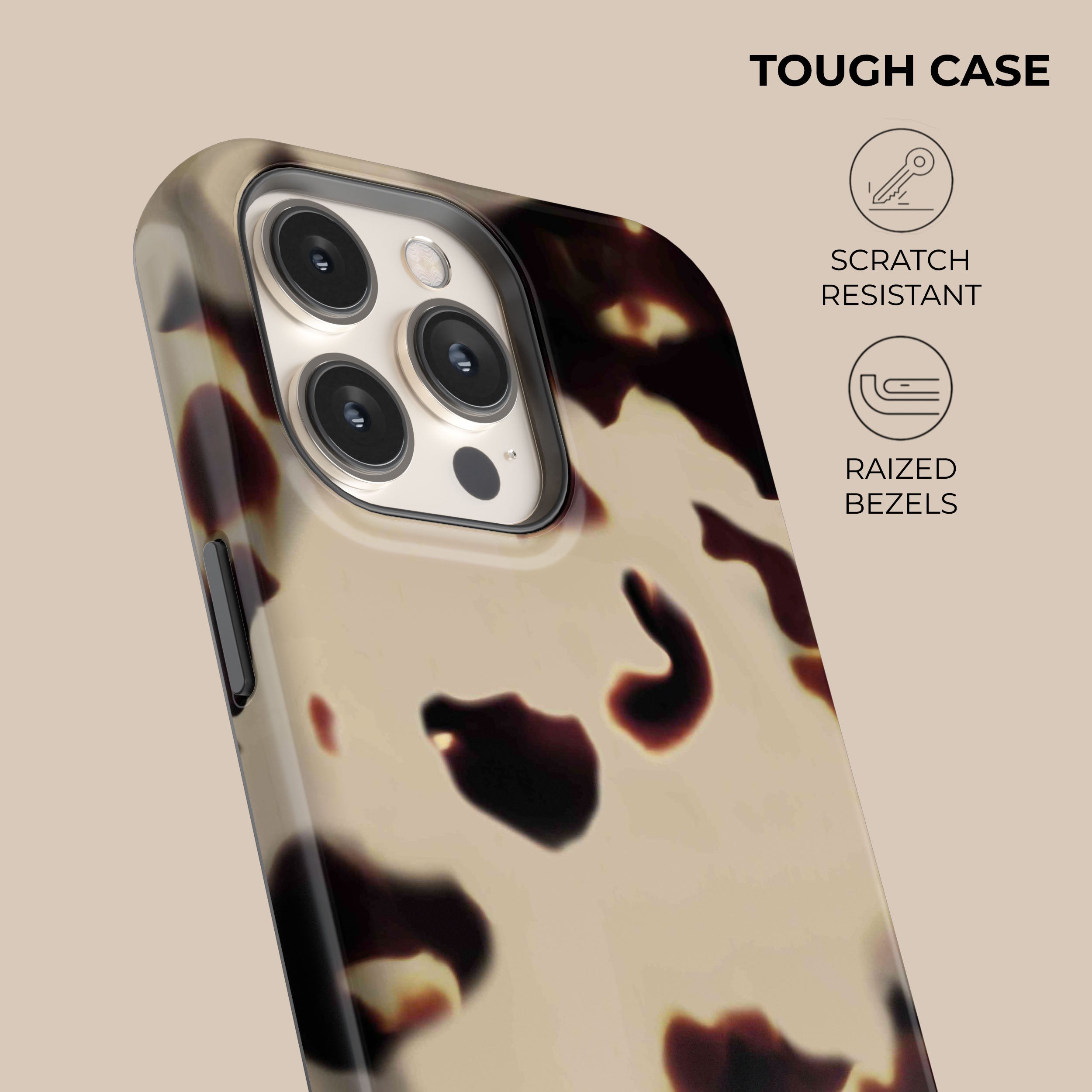 Premium Tortoise Shell Pattern Phone Case - Trendy & Durable Protective Cover for iPhone & Android | Perfect for Everyday Use, Travel & Style
