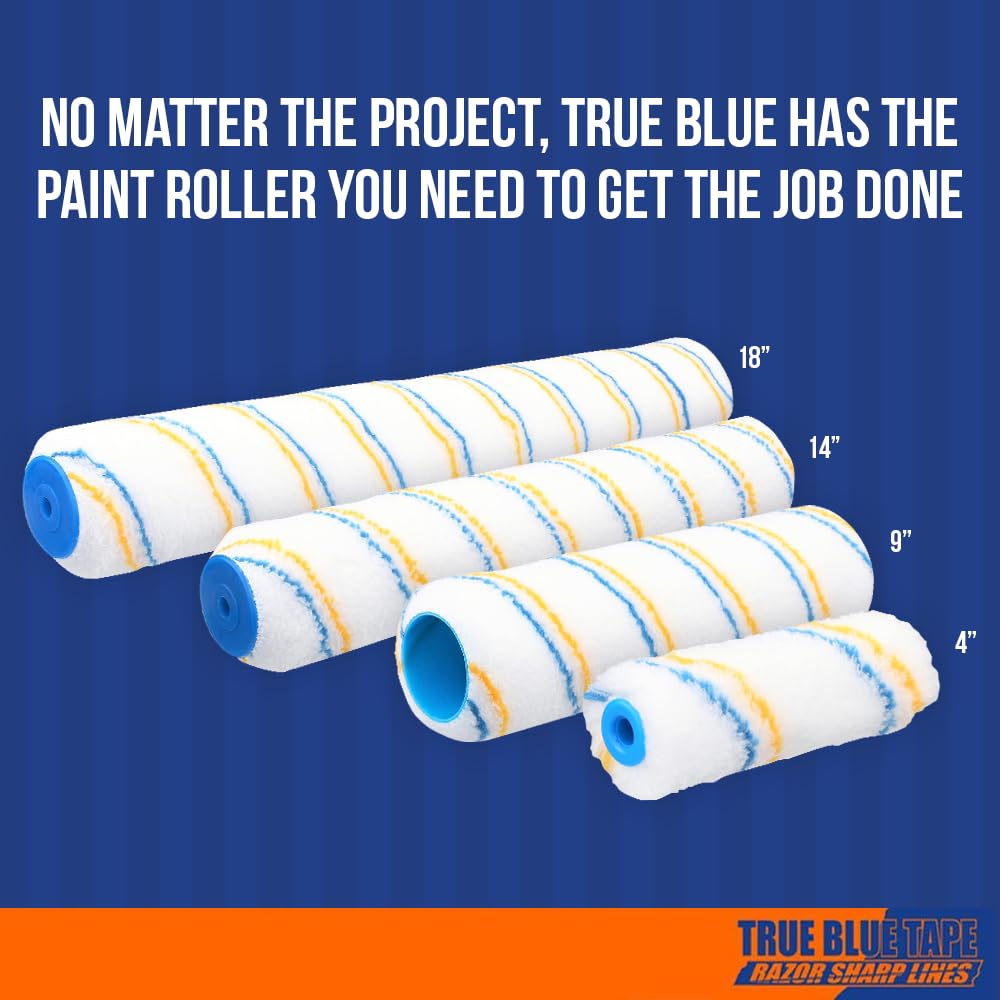 True Blue 4 Inch Professional Paint Roller Covers - 1/2
