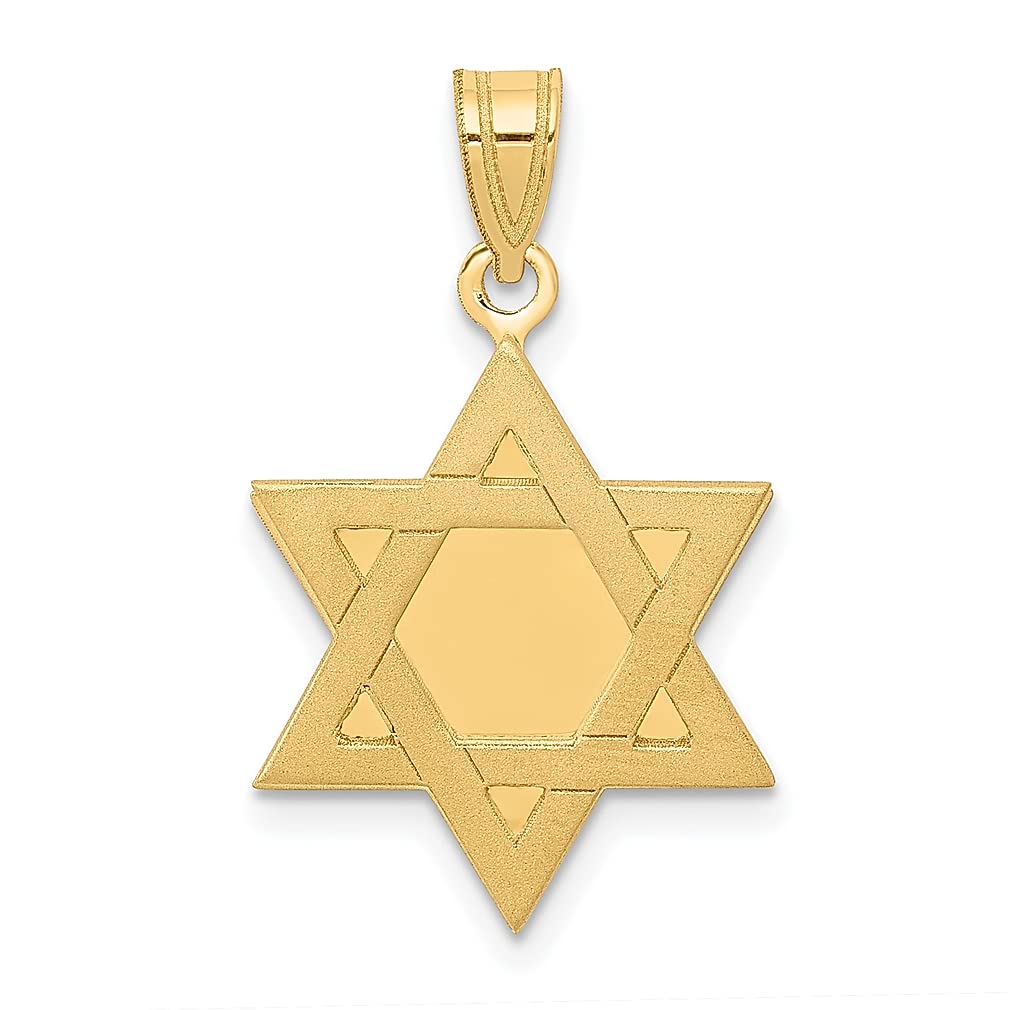 14K Yellow Gold Star of David Pendant Necklace - Jewish Religious Jewelry for Women, Judaica Gift for Her - Perfect for Hanukkah, Bat Mitzvah & Daily Wear