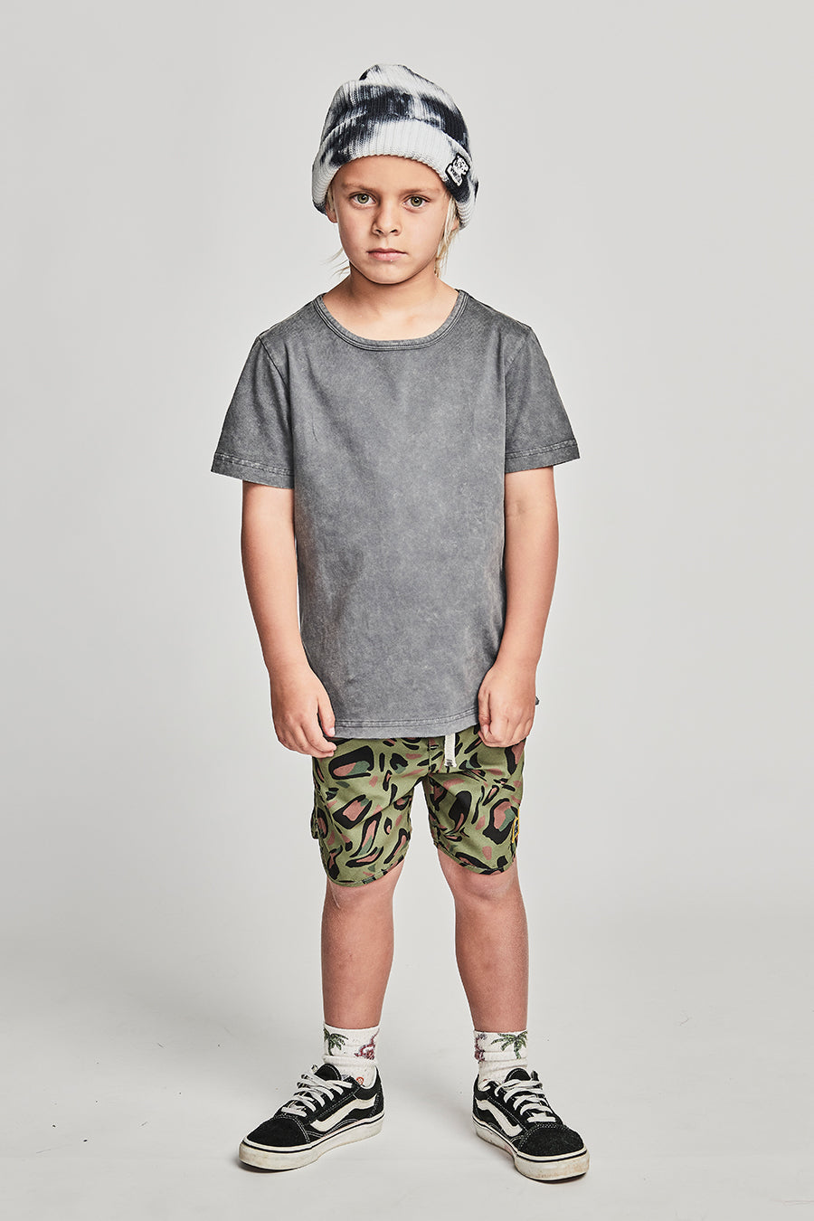 Boys Munster Graphic T-Shirt - Washed Out Black Cotton Tee for Kids | Cool Casual Wear for School, Playdates & Everyday Outfits