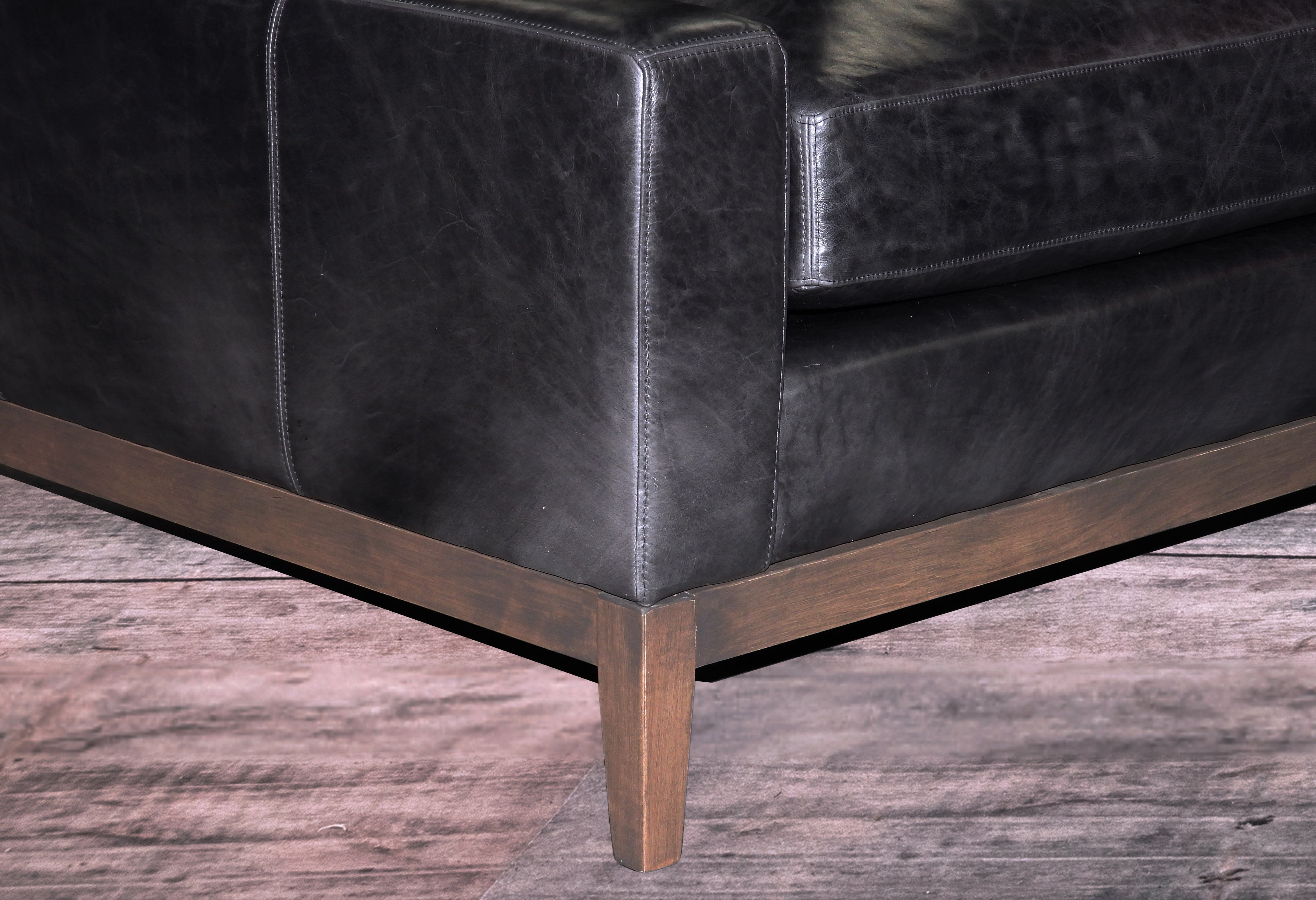 Modern Leather Sofa - ITALIA SLOPE Genuine Leather Couch for Living Room, Lounge & Office - Comfortable & Stylish Contemporary Furniture