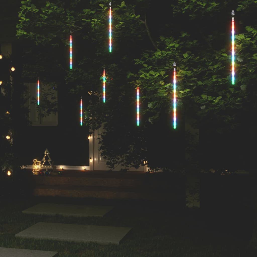 WELLIKEA Meteor Lights 8 Pack - 11.8 Inch 192 LED Color Changing Fairy Lights for Indoor & Outdoor Decor - Perfect for Bedroom, Garden, Party, Wedding, Christmas Tree Decoration