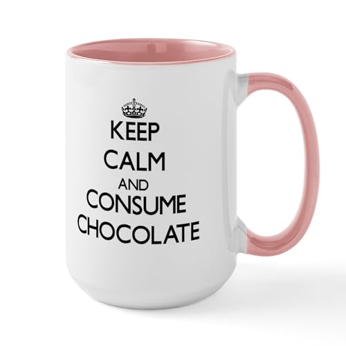 White/Pink Inside - Keep Calm And Consume Chocolate Mugs