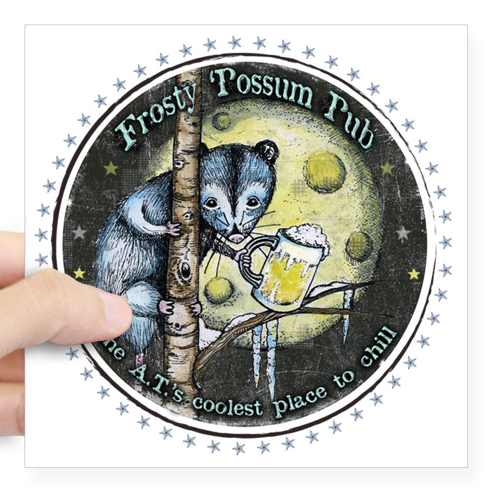 Frosty 'Possum Pub 3x3 Inch Square Bumper Sticker - Waterproof Vinyl Car Decal for Windows, Laptops, Coolers - Perfect for Bars, Pubs, and Outdoor Enthusiasts