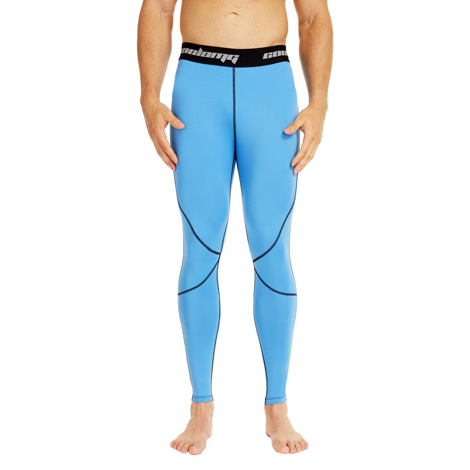 Light Blue Compression Tights for Women - High Waisted Workout Leggings for Running, Yoga & Gym - Moisture Wicking & Breathable Activewear (Perfect for Fitness, Sports & Everyday Comfort)