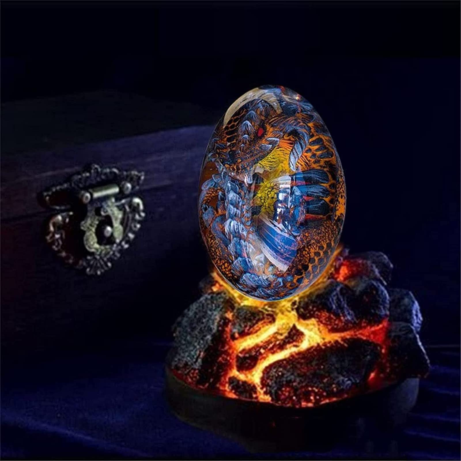 Luminous Purple Dragon Egg Ornament - Hand-Polished Resin Craft for Home Decor