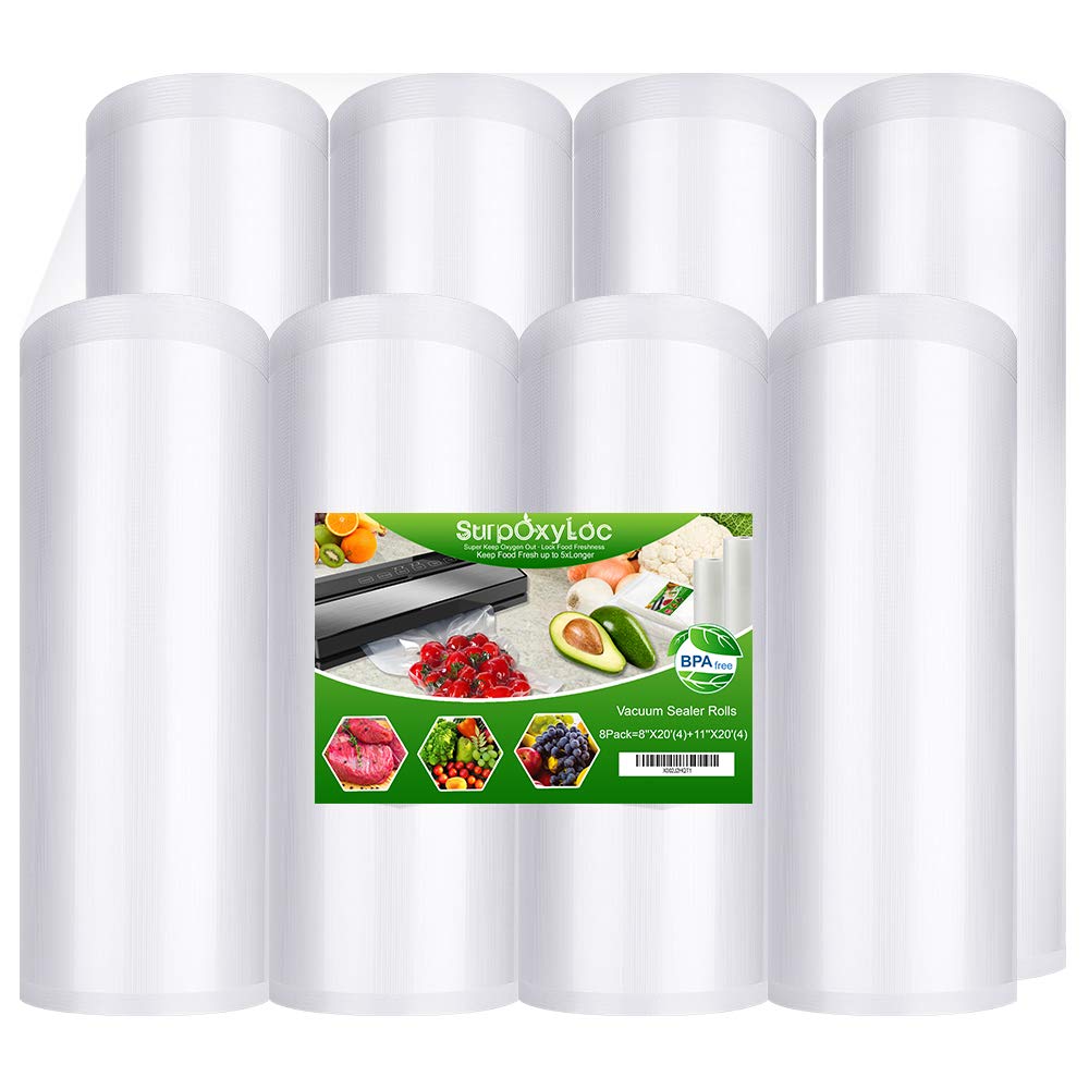 BPA-Free Heavy Duty Vacuum Sealer Bags Rolls - 8 Pack (4 Rolls 8
