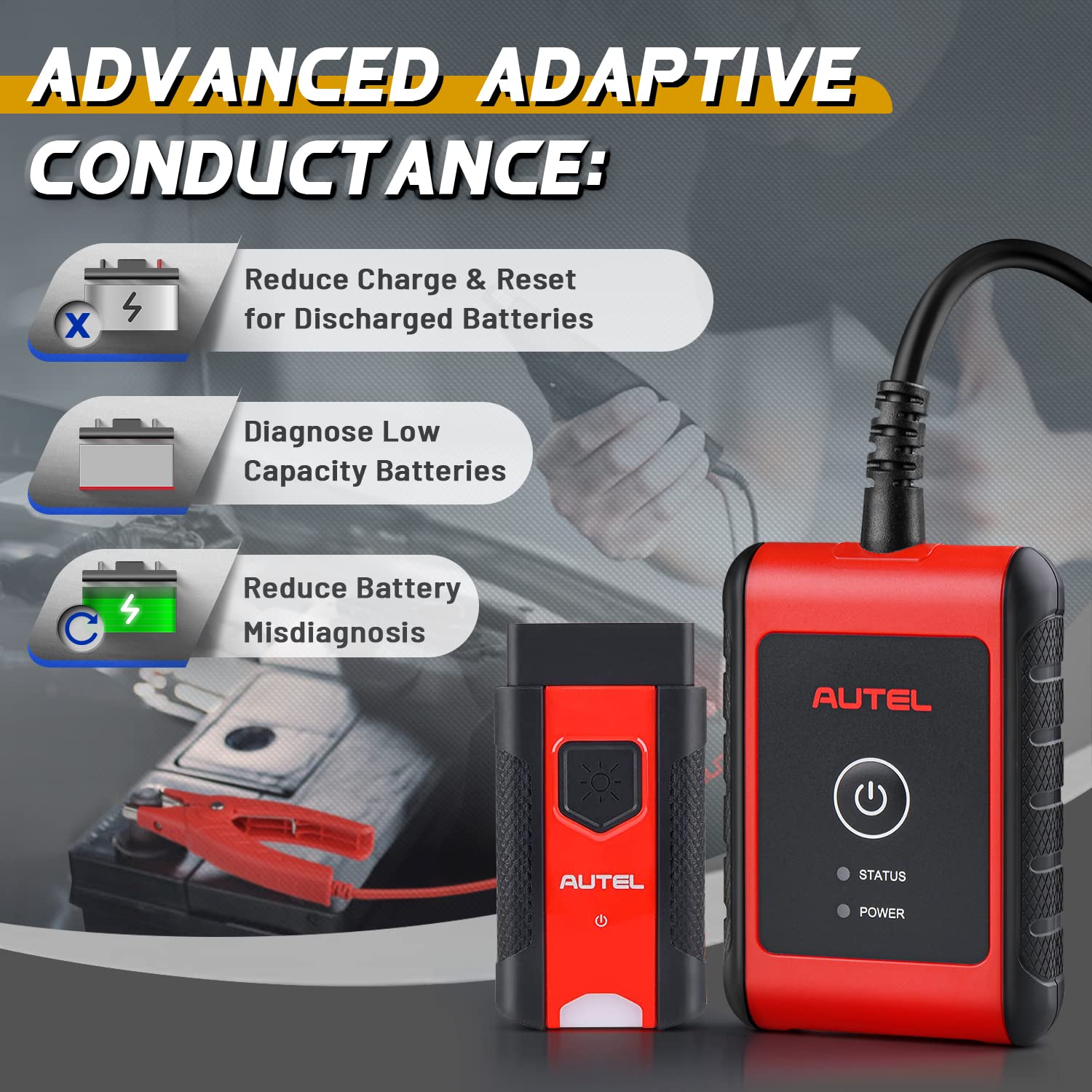 Autel MaxiBAS BT508 Car Battery Tester - 6V/12V/24V Automotive Battery Analyzer with 100-2000 CCA Testing, Starter & Charging System Diagnostic Tool for 99% Vehicles | Perfect for Mechanics, DIY Car Maintenance & Fleet Management