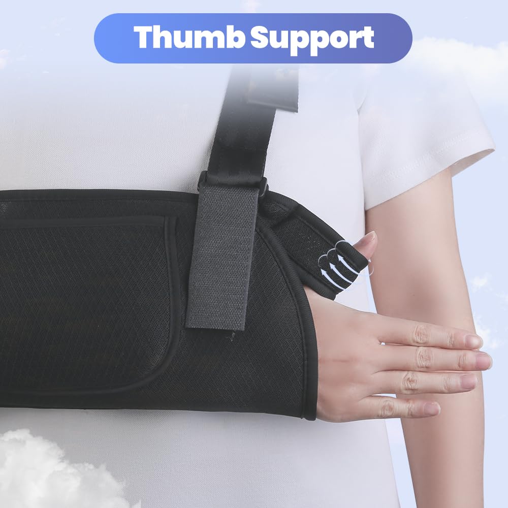 Medical Arm Sling & Shoulder Immobilizer Brace for Torn Rotator Cuff, Broken/Dislocated Shoulder - Adjustable Support for Left & Right Arm, Men & Women (Ideal for Sports Injuries, Post-Surgery Recovery & Daily Mobility)
