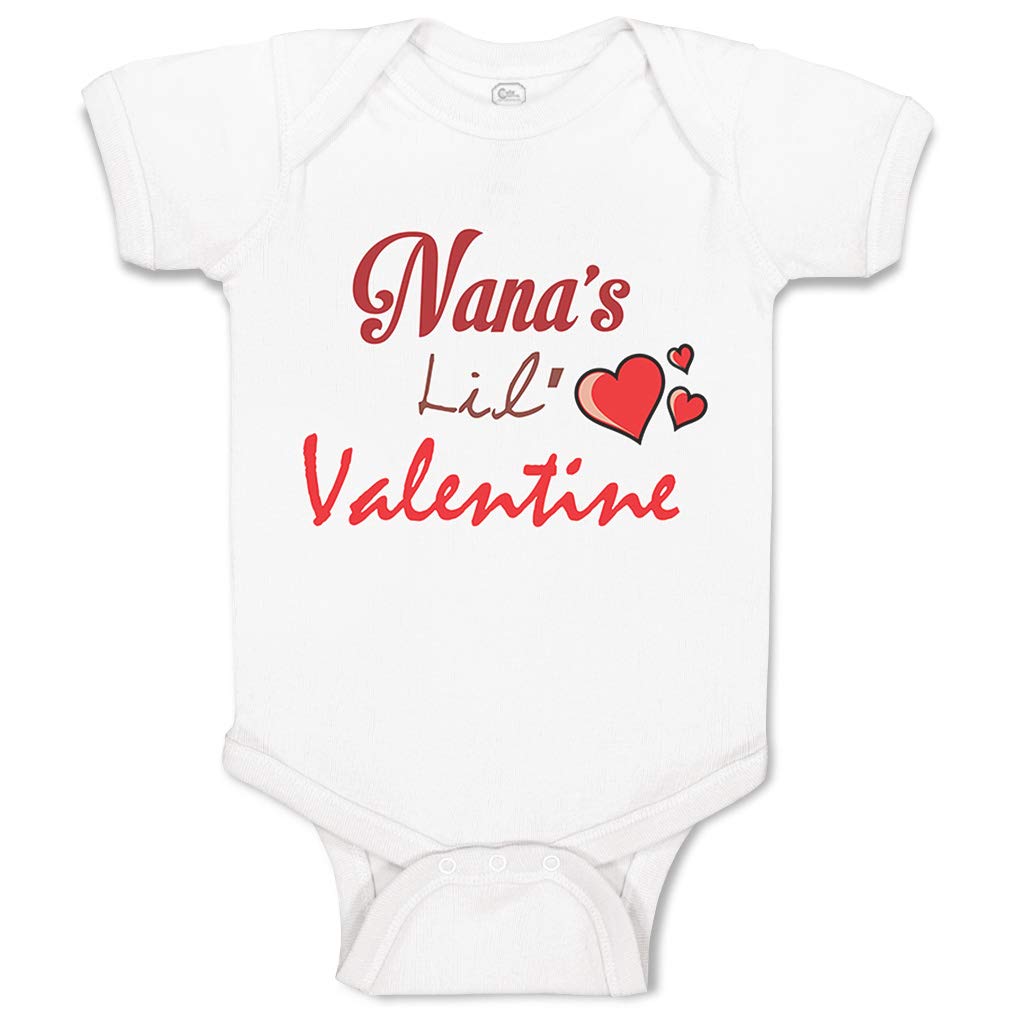Custom Baby Bodysuit - Nana's Lil Valentine Cotton Onesie for Boys & Girls | Valentine's Day Outfit, Family Matching, Photo Shoot, Gift Idea