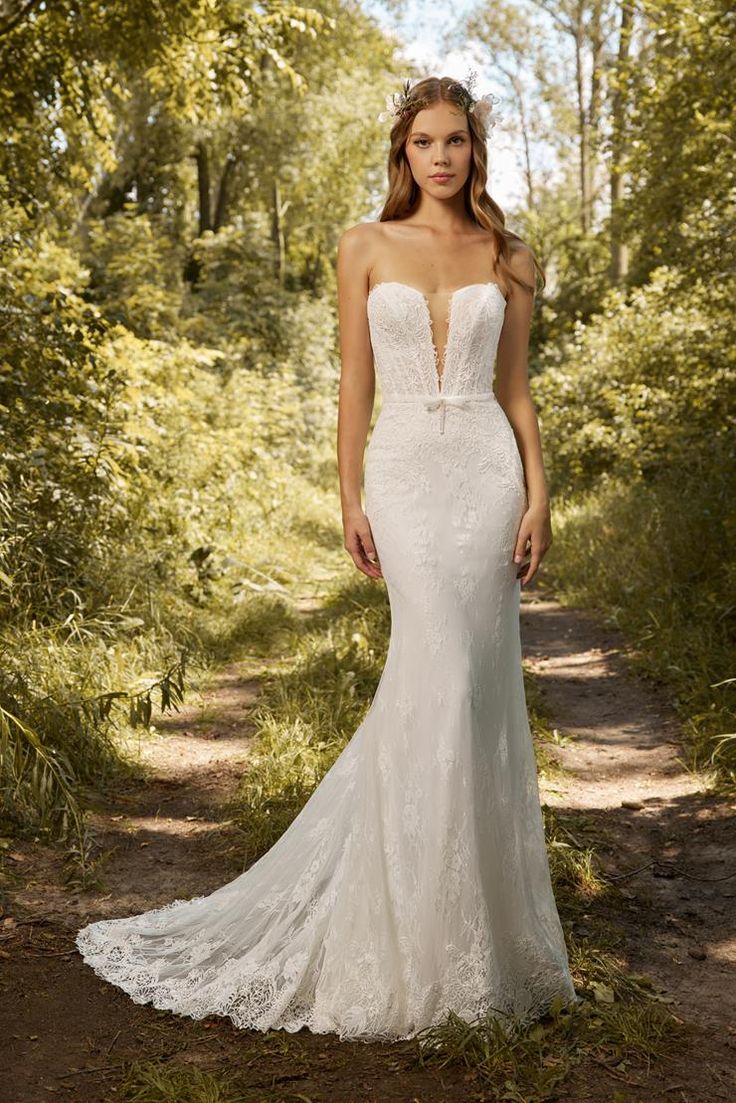 Calla Blanche LP2208 Rumi Wedding Gown - Elegant Lace Bridal Dress for Beach, Church & Formal Ceremonies