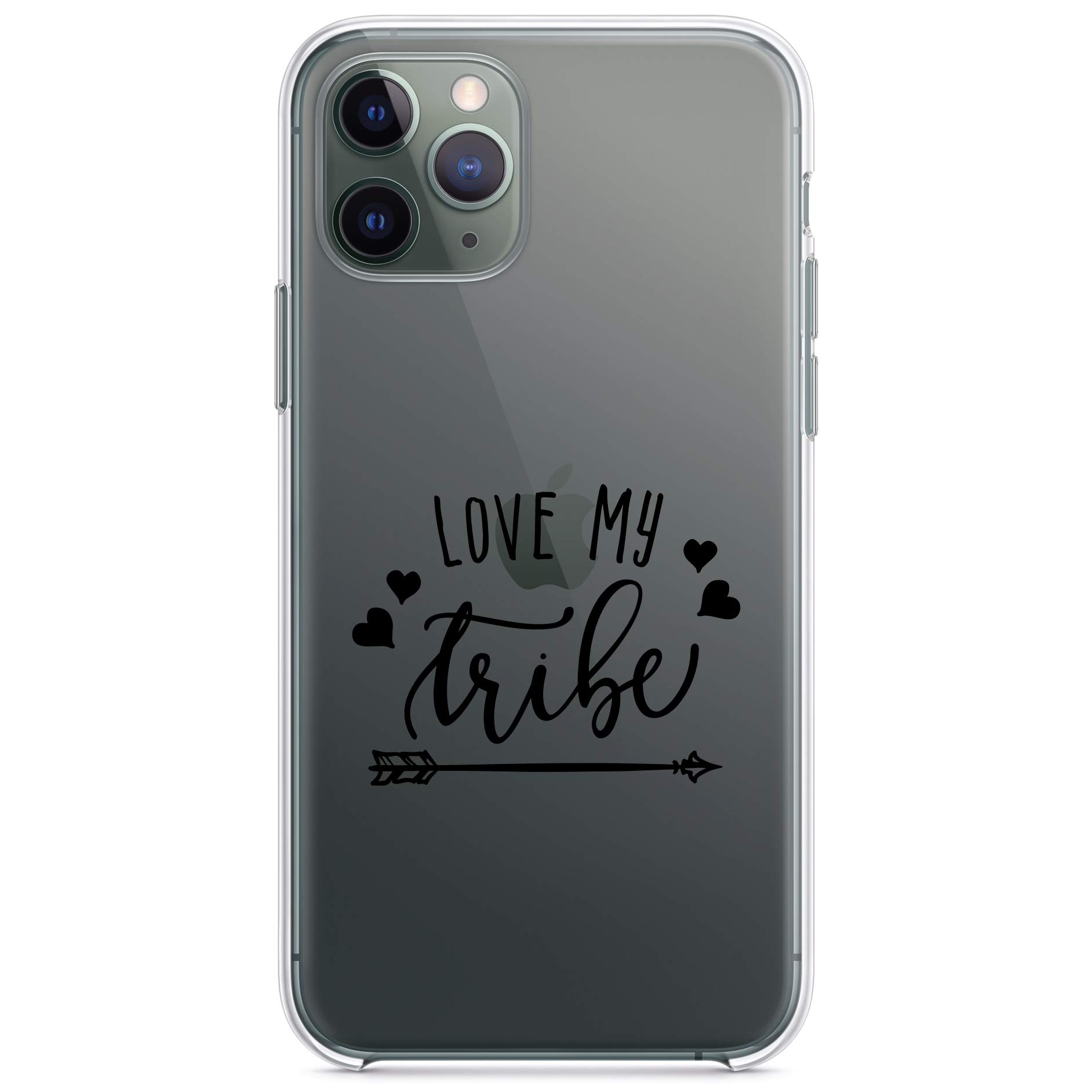 Premium Shockproof Hybrid Case for iPhone 13 Pro Max (6.7 Inch) - Clear TPU Bumper & Acrylic Back with Tempered Glass Screen Protector - Love My Tribe Black Arrow Design - Perfect for Outdoor Activities, Travel & Daily Protection