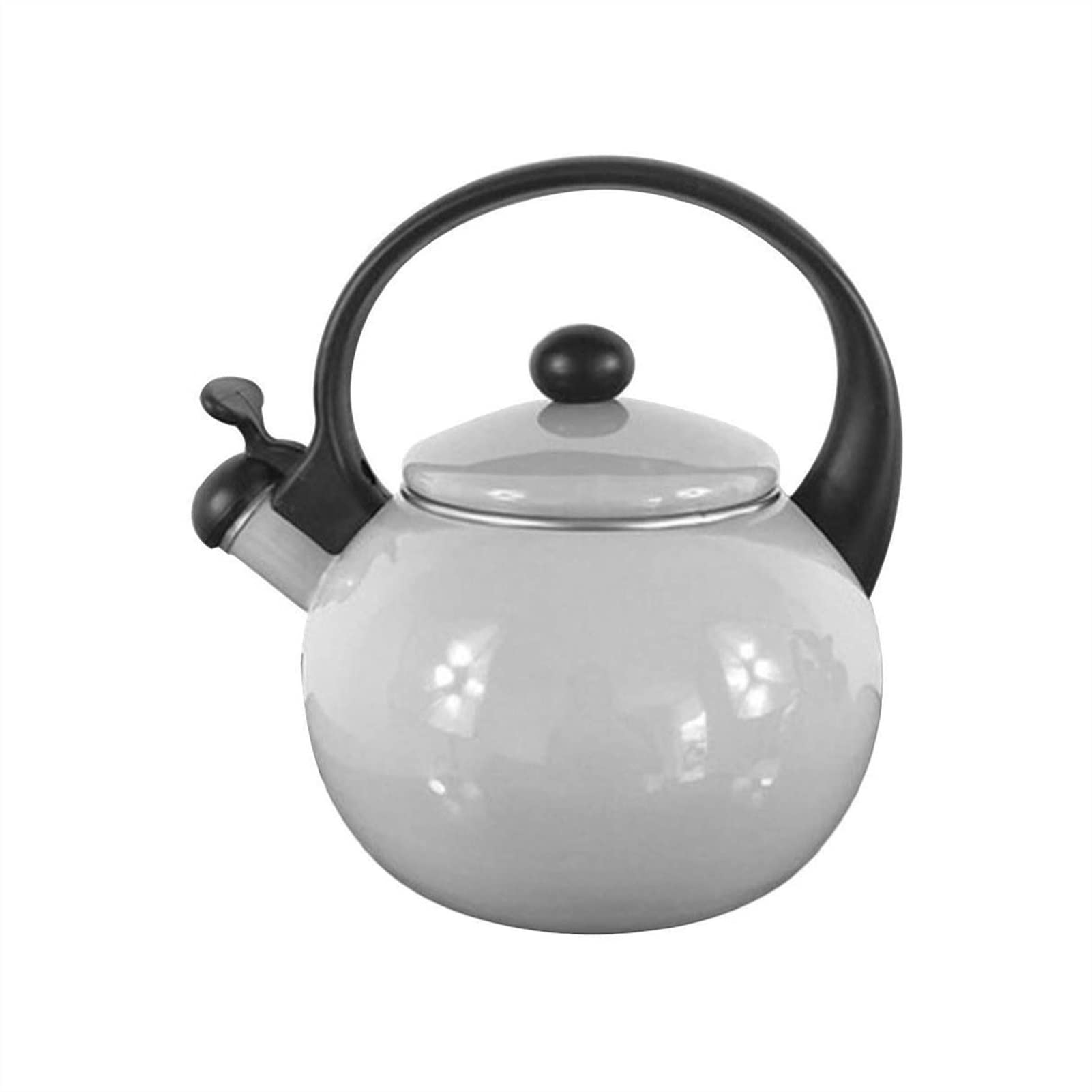 Premium Enamel Whistling Tea Kettle - 2.2L Large Capacity Stovetop Pot for Coffee & Tea Making - Heat Preservation Design for Home & Kitchen Use - Available in White & Gray Colors - Perfect for Morning Brews, Afternoon Tea & Family Gatherings