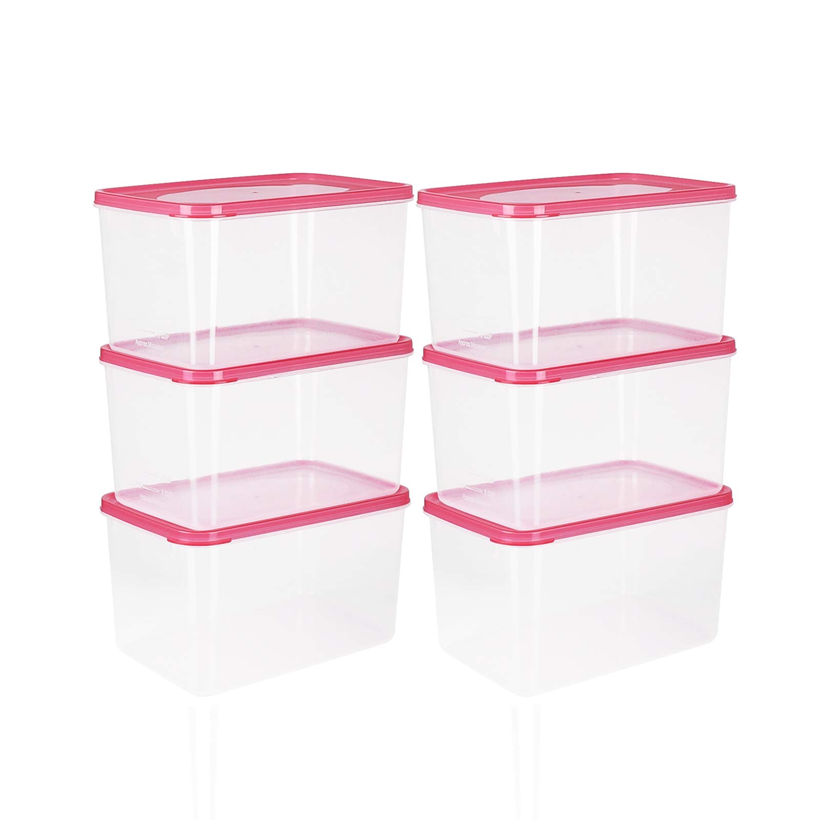 Tauno 6-Piece BPA-Free Food Storage Containers Set | Easy Lock & Open Plastic Kitchen Organizers with Lids | Microwave & Freezer Safe (67 Cup Total) | Perfect for Meal Prep, Leftovers & Pantry Organization