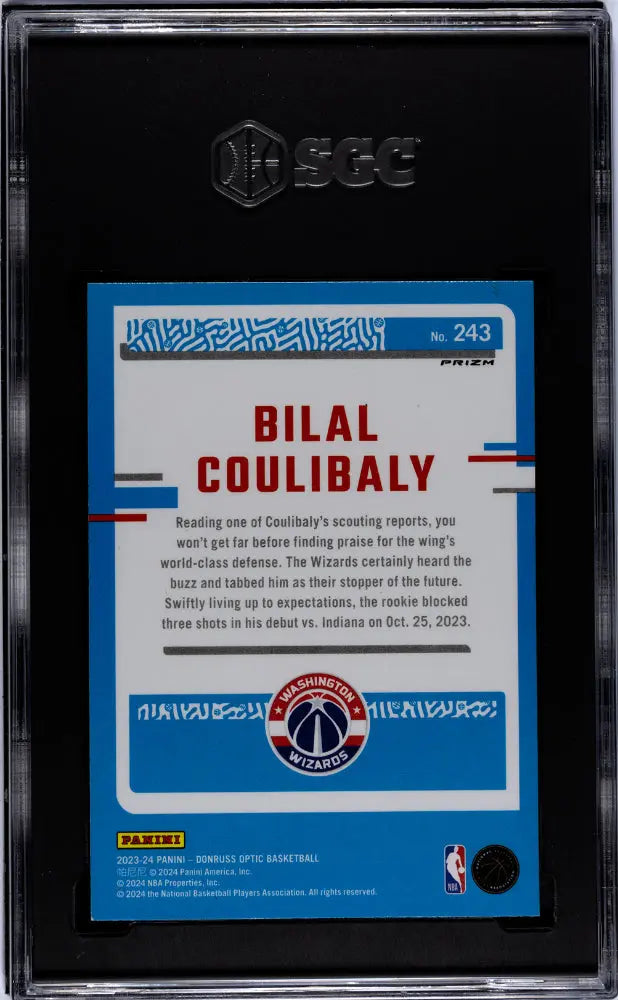 2023 Donruss Optic Bilal Coulibaly Rated Rookie Holo Prizm Basketball Card SGC 10 Gem Mint - Perfect for NBA Collectors, Investment & Display Cases