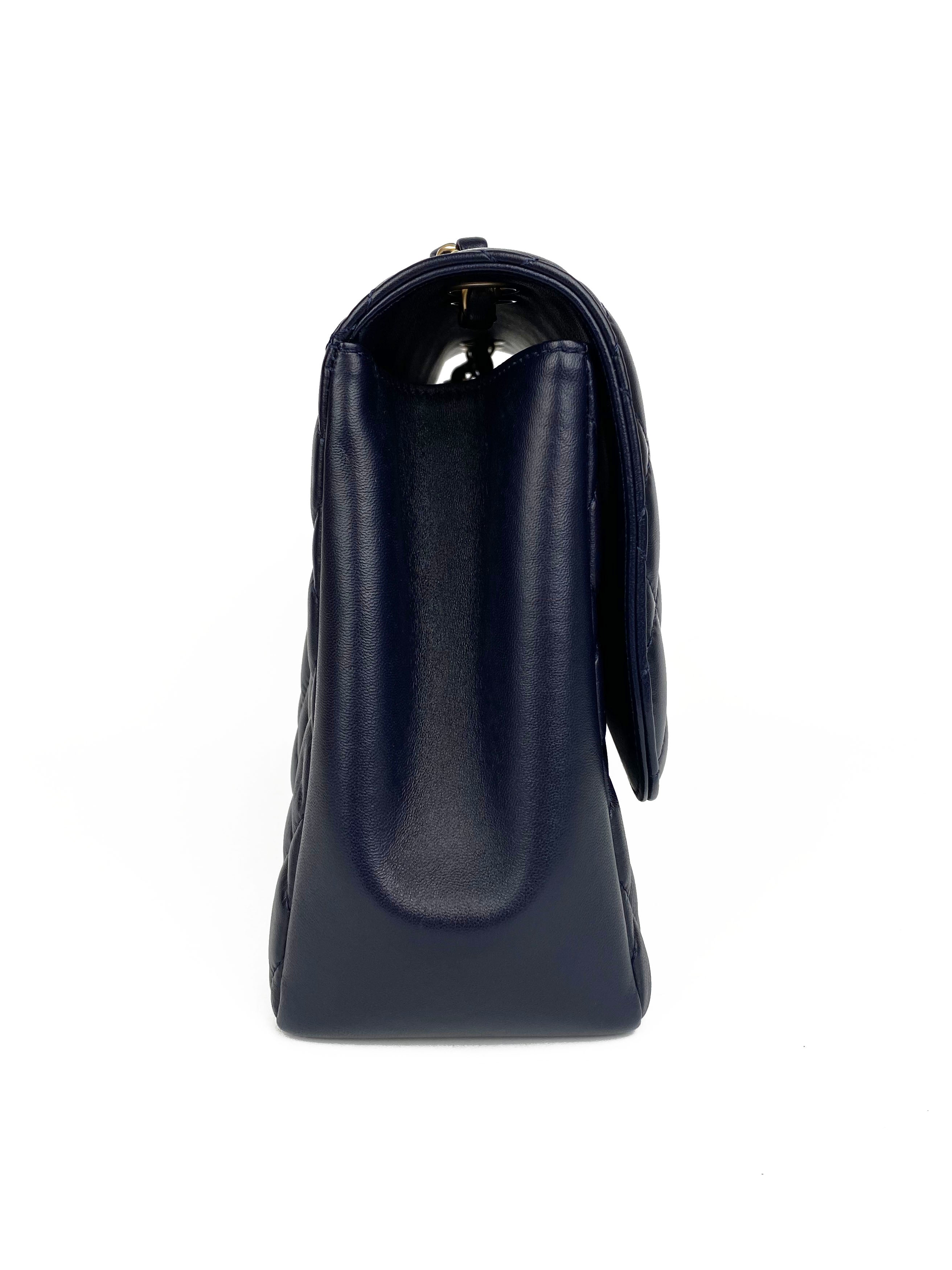 Chanel Navy Blue Jumbo Mademoiselle Chic Flap Bag - Luxury Designer Handbag for Women, Perfect for Work, Evening Events & Special Occasions