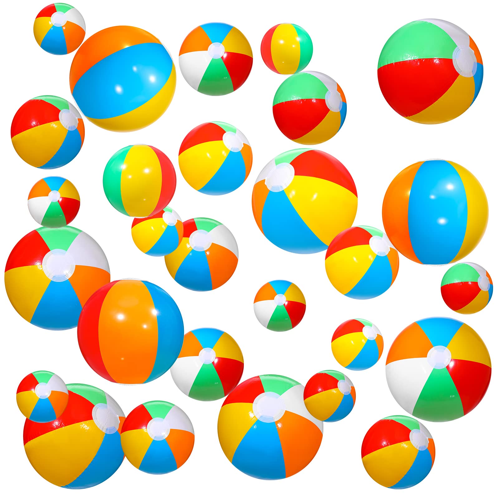 72 Pcs Mini Hanging Beach Balls - Bulk Inflatable Summer Pool Party Decorations with Ropes & Hooks - Perfect for Luau Party, Hawaiian Themed Birthday, Tropical Pool Games & Outdoor Summer Decor
