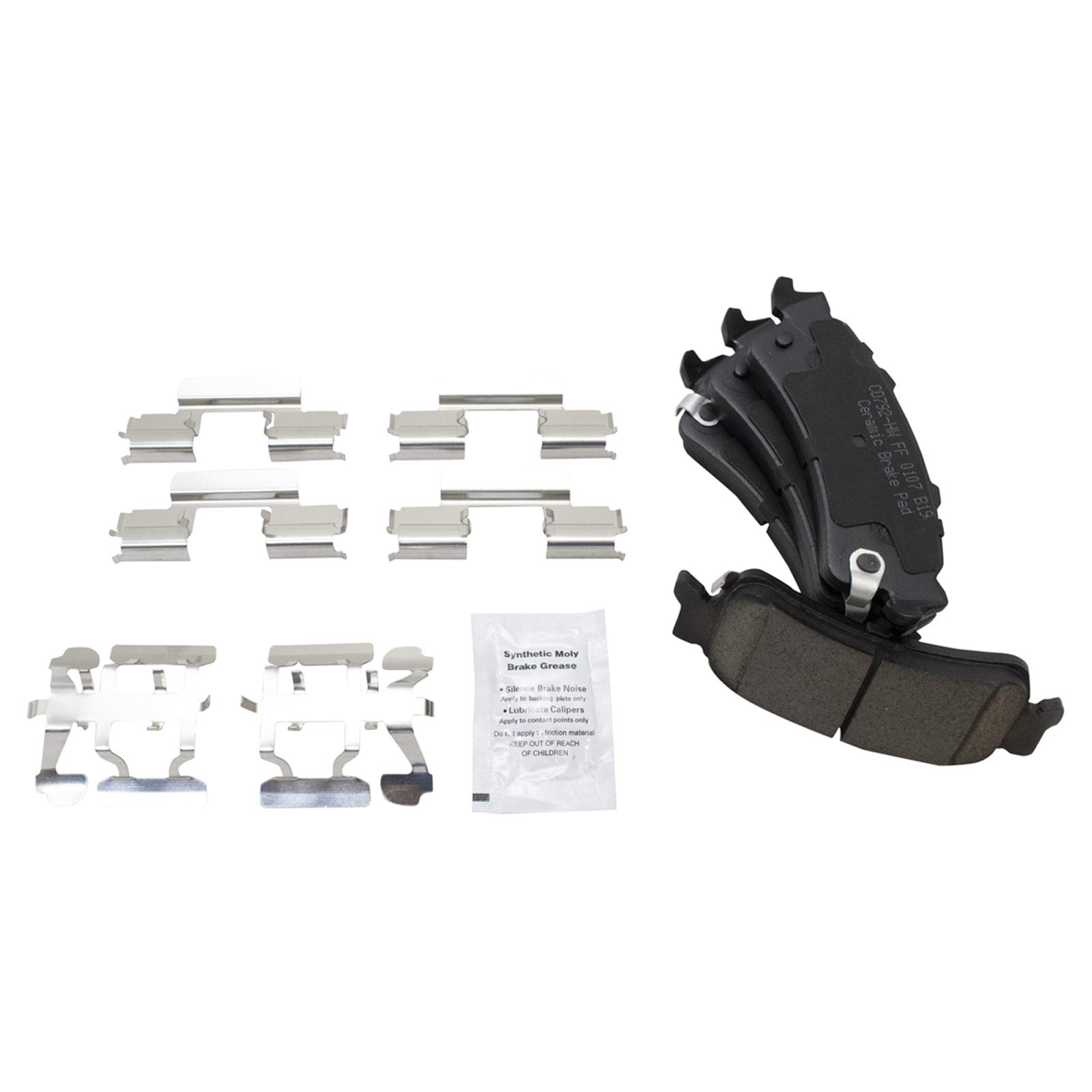 TRQ Rear Ceramic Brake Pads with Performance Drilled & Slotted Zinc Coated Rotors and Calipers - Perfect for High-Performance Vehicles, Racing, and Daily Driving
