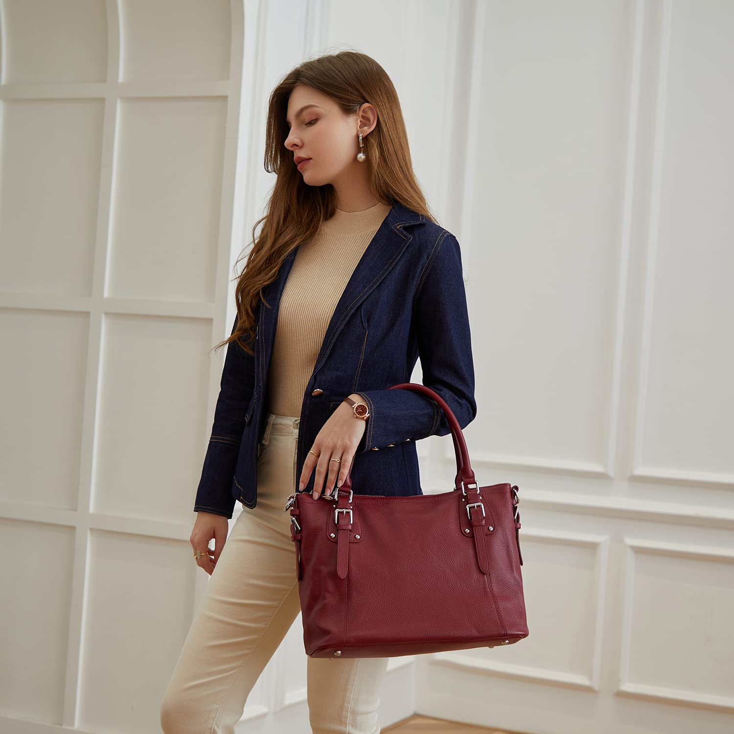 Genuine Leather Purses & Handbags for Women - Tote, Shoulder Bag, Satchel, Top Handle & Crossbody Purse | Premium Women's Leather Accessories for Work, Travel & Everyday Use