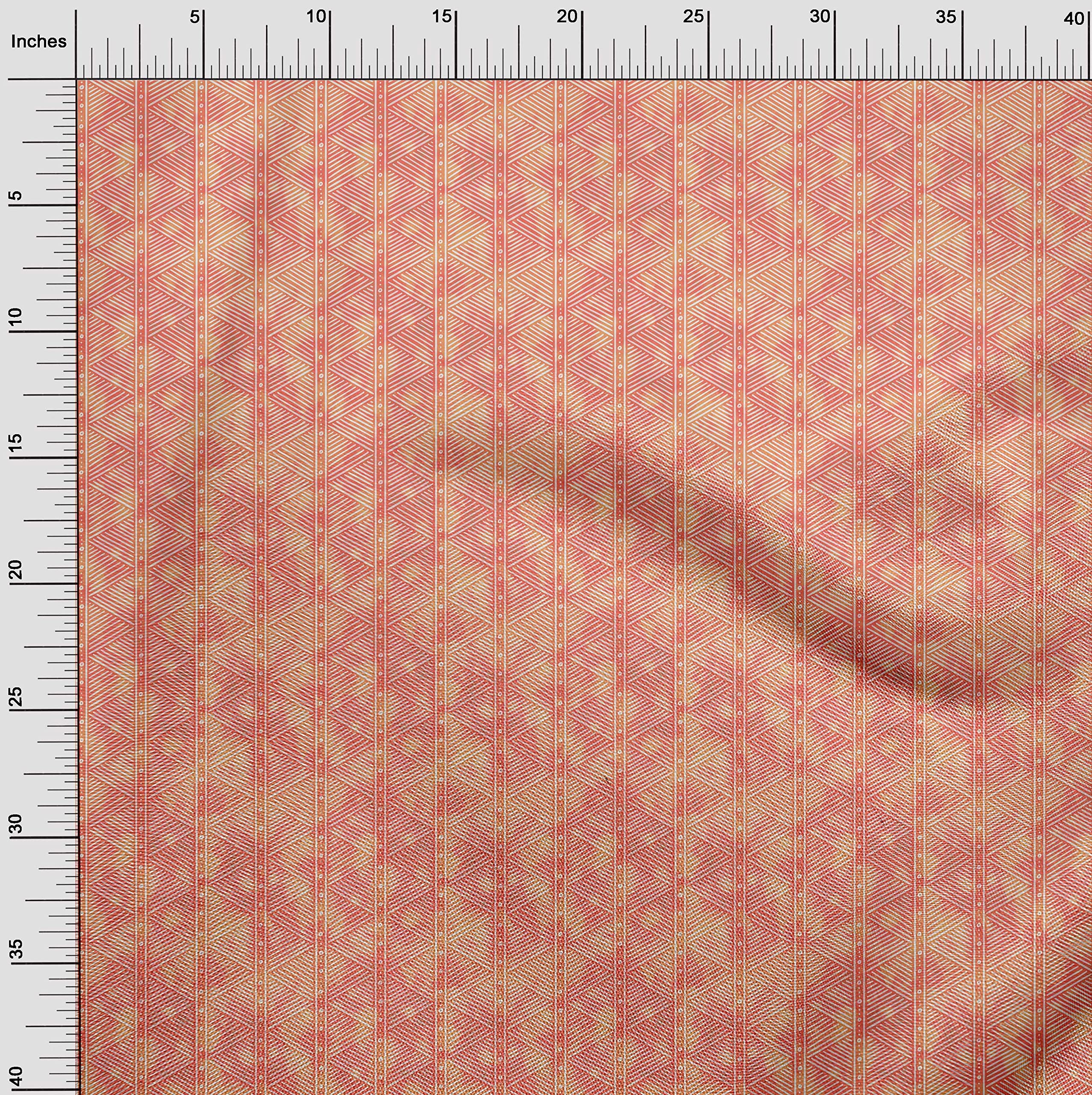 oneOone Viscose Jersey Fabric - Medium Pink Geometric Print Dress Material, 60 Inch Wide by The Yard | Perfect for DIY Dresses, Skirts & Home Decor Projects