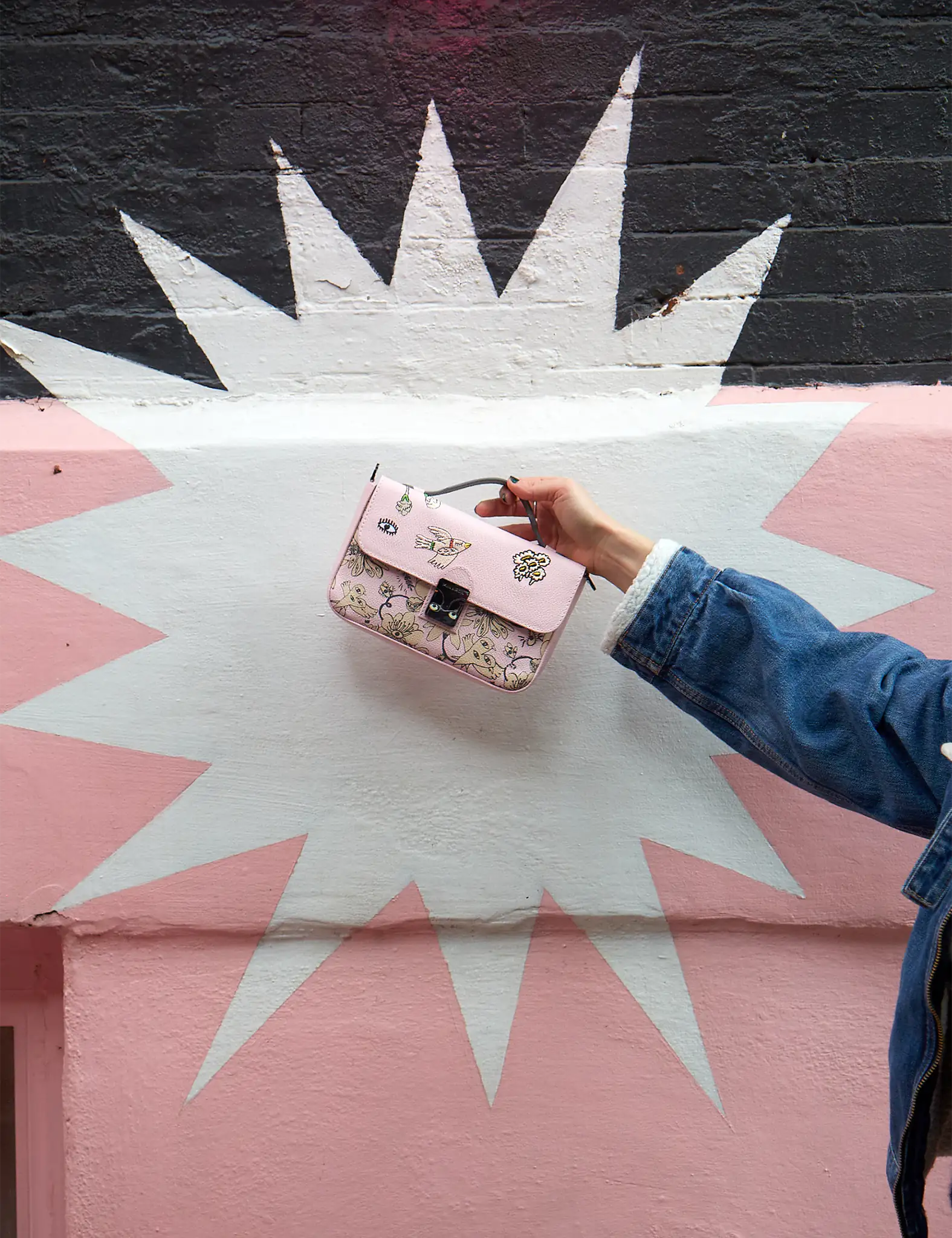 Amantis Parfait Pink Leather Crossbody Mini Handbag with Floral Design - Perfect for Date Night, Parties & Everyday Use