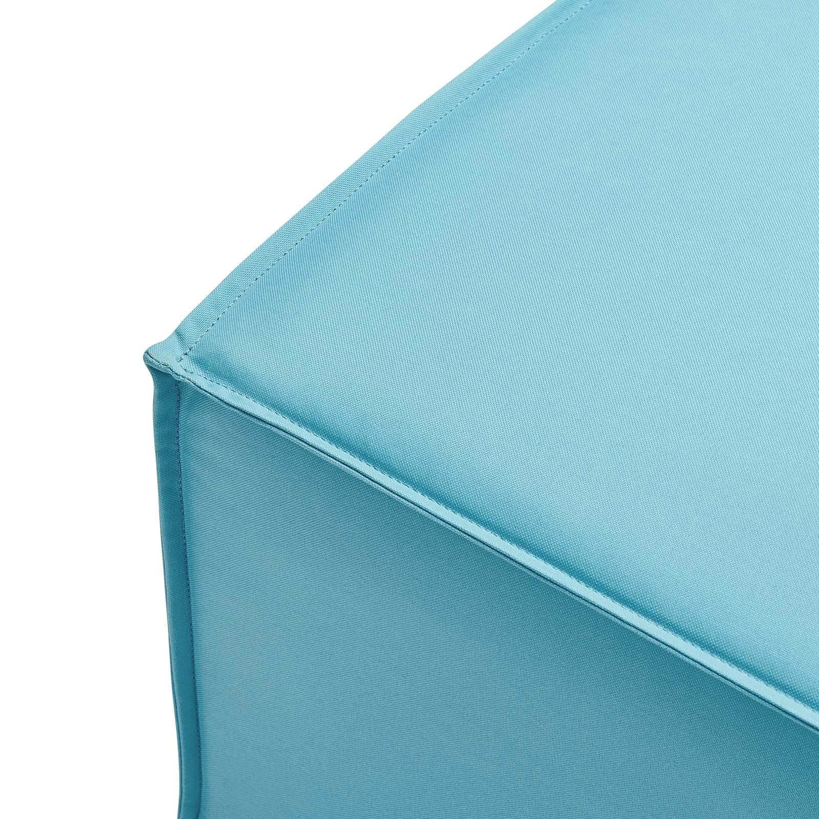 Modern Blue Lounge Chair Ottoman Set - Outdoor Patio, Balcony, Cafe, Bistro, Garden & Hotel Furniture - Perfect for Relaxing, Lounging & Hospitality Spaces