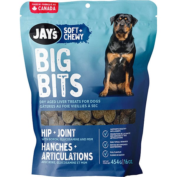 Jay's Soft & Chewy Big Bits Hip & Joint Dog Treats - Natural Joint Support for Dogs - Perfect for Senior Dogs & Active Pets - Great for Training & Daily Rewards